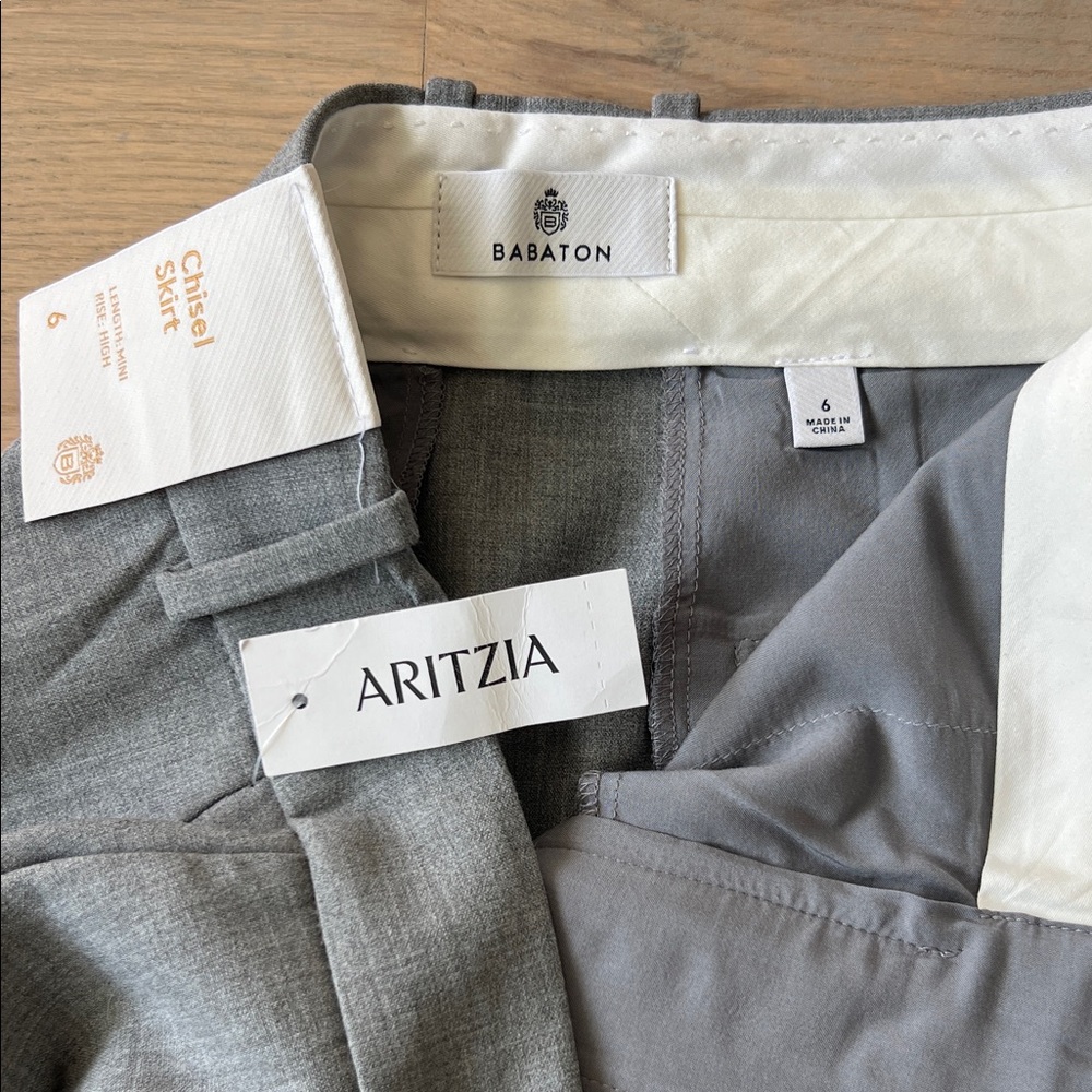 Aritzia Classic Chisel Gray Skirt NWT - Picture 2 of 6
